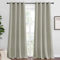 NICETOWN Natural Blackout Curtains Panels for Bedroom, 2 Panels, 52 x 92 Inch, 3 Pass Microfiber Noise Reducing Thermal Insulated Solid Ring Top Blackout Window Drapes