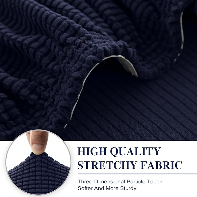 Couch Cushion Covers Seat Cushion Cover Stretch Couch Cover Separate Sectional Sofa Slipcovers Furniture Protector(3 Pieces for Seat or Sofa Backrest, Navy)