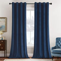 MIULEE Velvet Curtains Navy Blue Elegant Grommet Curtains Thermal Insulated Soundproof Room Darkening Curtains/Drapes for Classical Living Room Bedroom 52 x 84 Inch 2 Panels