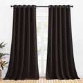 NICETOWN Blackout Curtain Panels for Bedroom, 2 Panels, W70 x L95-inch, Toffee Brown, Thermal Insulated Grommet Top Blackout Draperies and Drapes for Basement