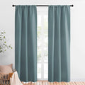 NICETOWN Greyish Blue Blackout Curtains Panels for Window, Thermal Insulated Rod Pocket Blackout Drapes/Draperies for Living Room (2 Panels, W34 x L84 inches)