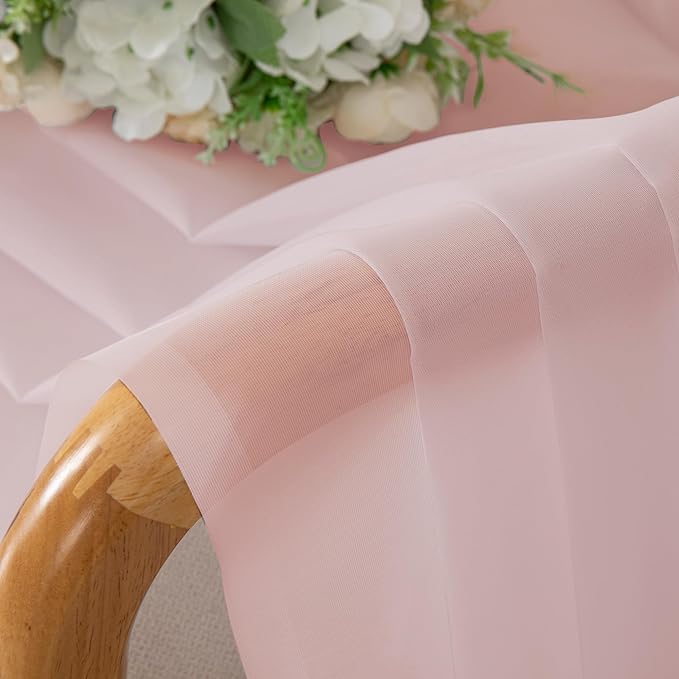 OWENIE Sheer Curtains 54 Inch Length 2 Panels Set, Blush Sheer Curtain for Living Room, Soft Airy Window Treatments for Bedroom, Fimly Voile Sheer Curtains & Drapes, 2 Pcs 84 Width 54 Long