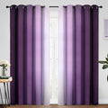 Yakamok Room Darkening Ombre Curtains 84 Inch Length, Purple and Greyish White Thermal Insulated Gradient Color Curtains,Light Blocking Grommet Window Drapes for Bedroom,70 Inch Width,2 Panels