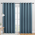 NICETOWN Room Darkening Draperies Window Curtain Panels, Smoky Blue, 2 Panels, W60 x L84 -inch, Thermal Insulated Grommet Room Darkening Curtains for Bedroom