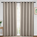 Yakamok Blackout Curtains Room Darkening Thermal Insulated Window Panels,Solid Grommet Top Drapes for Bedroom/Living Room(70Wx84L, Natural, 2 Panels)