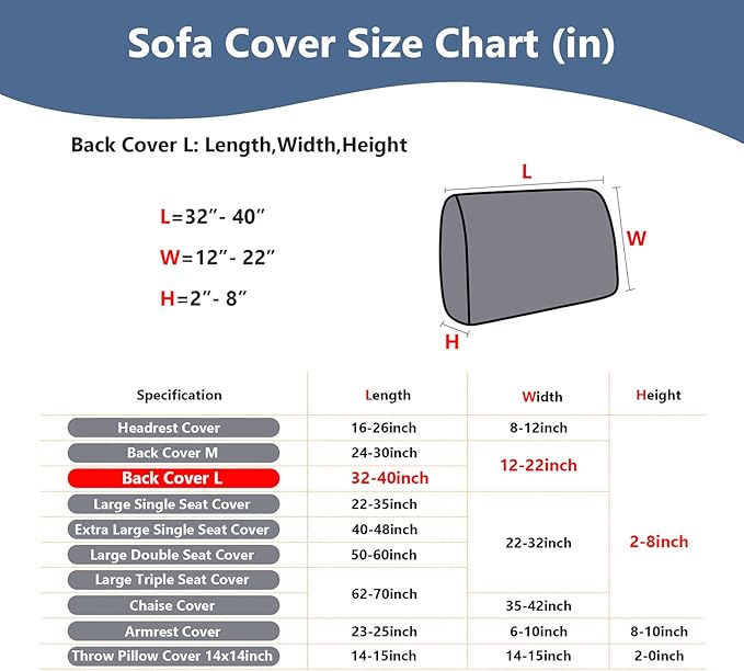Couch Cushion Covers for Sofa Couch Covers Wear-Resistant Universal Sofa Cover Washable Stretch for Sectional Slipcovers (Texture-Blue,Back Cover L)