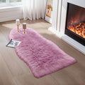 Ciicool Ultra Soft Faux Sheepskin Fur Rug Fluffy Chair Rug for Sofa Couch Seat Cushion.Shaggy Furry Small 2x4 Light Purple Bedroom Fuzzy Carpet for Living Room Kid's Room Nursery Decor