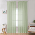 OWENIE Sheer Curtain 96 Inch Long 2 Panels Set, Light Filtering Clear Rod Pocket Soft Sheer Curtain 95 for Bedroom/Living Room, 2Pcs, Each 42" W x 96" L, Light Grey
