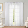 OWENIE White Sheer Curtains 78 Inches Long 2 Panels Set, Ivory Sheer Curtain for Living Room Bedroom, Modern Voile Filmy Rod Pocket Curtains & Drapes, 2 Pcs, Each 59 W x 78L Inch, White