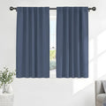 PONY DANCE Window Curtains Drapes - Energy Saving Back Tab/Rod Pocket Room Darkening Thermal Draperies Heavy-Duty for Kitchen, 52 by 54 inch, Blue Haze, 2 Panels