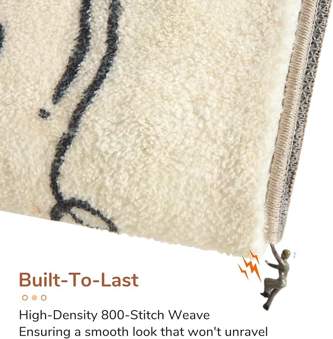 OPPODREAM Nautical Soft Area Rugs 5x7, Washable Beige Rug with Non Slip Backing, 5 x 7 Faux Cashmere Low-Pile 5x7 Carpet