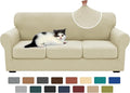 XINEAGE New 4 Pieces Couch Covers for 3 Cushion Couch Super Stretch Thick Soft Sofa Cover Anti Slip Sofa Slipcover Dogs Cats Furniture Protector (Light Beige, 71"-91")