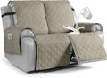 VANSOFY Waterproof Recliner Couch Covers, Sofa Covers 1-Piece Washable Reclining Sofa Cover Non-Slip Furniture Protector with Elastic Straps Pocket for Dogs, Pets(Khaki,2 Seater)