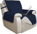 ISSUNTEX Double Protection 100% Waterproof Recliner Covers for Living Room, Reversible Furniture Protector Recliner Couch Sofa Slipcover for Dogs, Pets, Kids (Oversized Recliner, Navy/Ivory)
