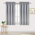 DWCN Blackout Curtains Room Darkening Thermal Insulated Bedroom Curtains Window Curtain Panels, 38 x 45 inches Long, Set of 2 Silver Grey Rod Pocket Drapes