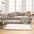 Ashler Faux Fur Rug - Fluffy Shaggy Area Rug, Ultra Soft 2.2 x 4 Feet Rectangle, White Fuzzy Machine Washable Shag, Nursery Decor Throw for Bedroom, Kids Room, Living Room