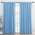 NICETOWN 2 Panels Blackout Curtains, Rod Pocket Thermal Insulated Drapess for Bedroom, Privacy Protection Easy-Care Heavy Duty Curtains for Living Room/Dining Room, W70 x L95 inches, Blue