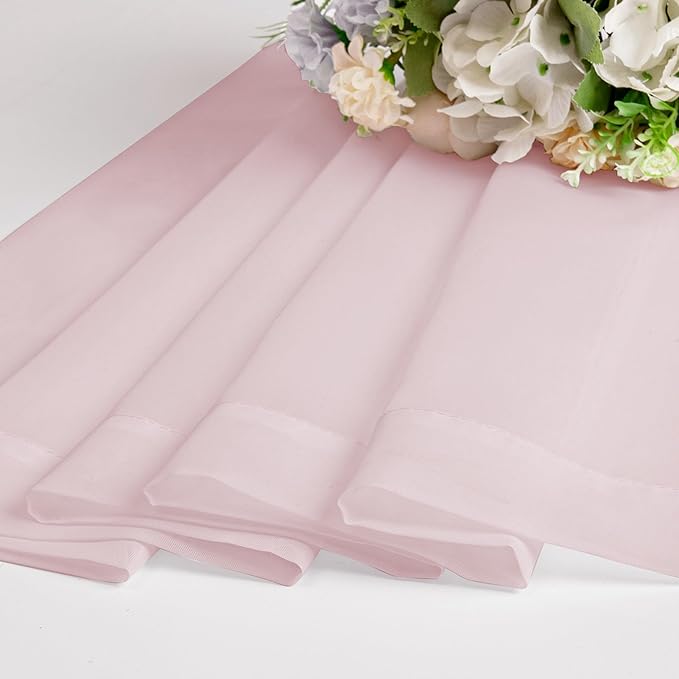 OWENIE Sheer Curtains 54 Inch Length 2 Panels Set, Blush Sheer Curtain for Living Room, Soft Airy Window Treatments for Bedroom, Fimly Voile Sheer Curtains & Drapes, 2 Pcs 84 Width 54 Long