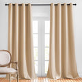 NICETOWN Blackout Curtains & Drapes for Living Room - Grommet Window Treatment Thermal Insulated Solid Sound Reducing Drapes for Bedroom (Biscotti Beige, Set of 2, W52 x L90)