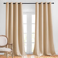 NICETOWN Room Darkening Curtains for Living Room, Grommet Window Treatment Thermal Insulated Solid Sound Reducing Drapes for Bedroom, Biscotti Beige, Set of 2, W52 x L102