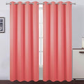 LEMOMO Blackout Curtains 52 x 95 inch/Coral Curtains Set of 2 Panels/Thermal Insulated Room Darkening Bedroom Curtains