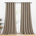 NICETOWN Bedroom Curtains Blackout Drapery Panels, 2 Panels, 70 x 108 inches, Taupe, Three Pass Microfiber Thermal Insulated Solid Ring Top Blackout Window Curtains/Drapes