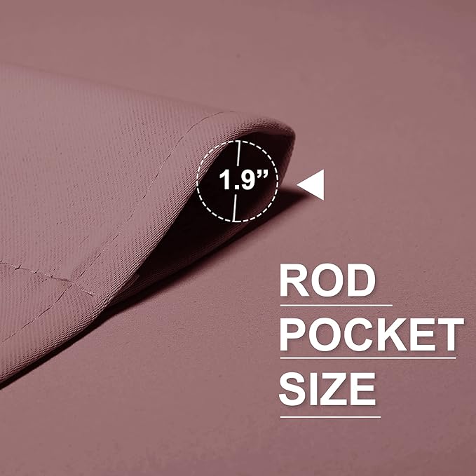 RYB HOME Large Blackout Curtains for Bedroom 84 inches Long 2 Panels Set, Privacy Thermal Insultaed Sunlignt Heat Blocking Drapes for Sliding Patio Door, Width 70 by Length 84, Dusty Rose