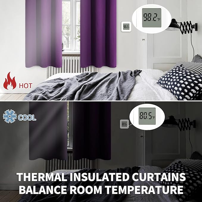 BGment Blackout Curtains - Grommet Thermal Insulated Room Darkening Bedroom and Living Room Curtain, Set of 2 Panels (42 x 84 Inch, Royal Purple)