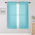 OWENIE Sheer Aqua Curtains for Bedroom Living Room 63 Inch Length 2 Panels Set, Modern Soft Solid Light Filtering Sheer Curtains for Dining Room, Rod Pocket Window Treatments, Aqua, 42" Wx63 L