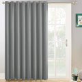 Yakamok Blackout Patio Curtains 100x96 Inches for Sliding Door Extral Wide Blackout Curtain Panels Thermal Insulated Room Divider - Grommet Top, 8' Tall by 8.3' Wide - Dove Grey