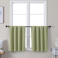 Simplebrand Ava Sage Green Short 24 Inches Blackout Curtain 2 Panels Set, Half Window Rod Pocket Privacy Curtain Tiers for Kitchen, Curtains Blackout for Bathroom Shades, W30 x L24 Inch, Sage Green