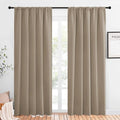 NICETOWN Window Curtains Blackout Drapes, Taupe, 1 Pair, 52 by 84-Inch, Thermal Insulated Solid Rod Pocket Blackout Curtains/Draperies for Living Room