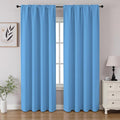 CUCRAF Light Blue Blackout Curtains 96 inch Length 2 Panels Set, Rod Pocket Room Darkening Drapes for Bedroom Living Room, Insulated Thermal Light Blocking Window Curtain (W52 x L96 Inch)