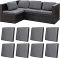 8Pcs Stretch Patio Cushion Covers,Outdoor Couch Covers Replacement,Outdoor Couch & Sofa Slipcovers,for Patio Furniture Cushion Covers,Washable Reusable Furniture Protector (Gray, Cover Only)