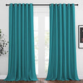 NICETOWN Bedroom Blackout Curtains Panels - Triple Weave Energy Saving Thermal Insulated Solid Grommet Blackout Draperies for Patio (80 inches by 108 Inch, Peacock Teal, Set of 2)