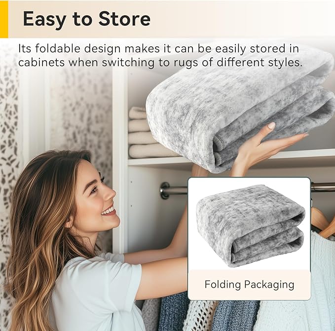Washable Area Rugs 6'x8' Non-Slip Modern Abstract Soft for Living Room Entryway Bedroom Nursery, Print Pattern, Gray White Grey