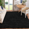 Goolela Black Sheepskin Area Rug 10x12 Fluffy Fuzzy Shag Carpet for Living Room Bedroom Furry Faux Fur Soft Rectangle