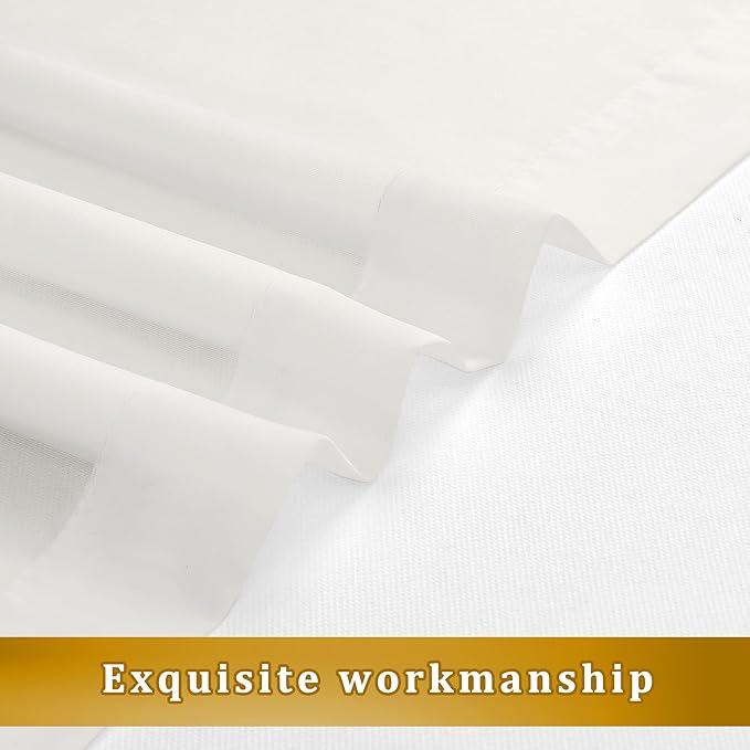 Aiyufeng Ivory Curtains 108 inches Extra Long 2 Panels Set, Rod Pocket Elegant Privacy Sheer Vertical Drapes for Farmhouse/French Door/Living Room, W40 x L108