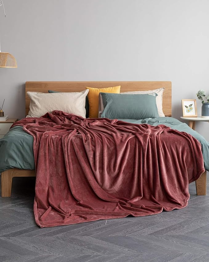 KMUSET Fleece Blanket Twin Size Coral Lightweight Super Soft Cozy Luxury Bed Blanket Microfiber