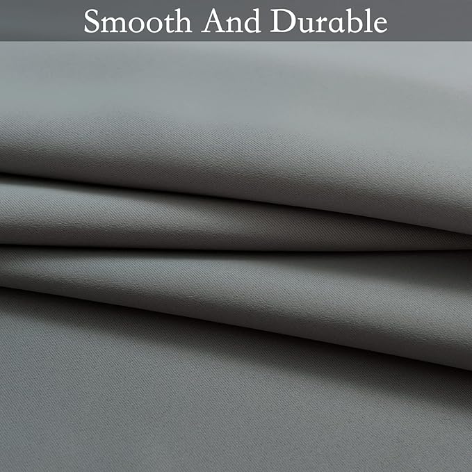 SimpleHome Ombre Curtains 42 x 63 Inch for Bedroom 2 Panels, Gradient Grey White to Grey Light Blocking Thermal Insulated Grommet Room Darkening Window Curtain/Drapes for Living Room