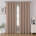 CUCRAF Khaki Blackout Curtains 108 inch Length 2 Panels Set, Rod Pocket Room Darkening Drapes for Bedroom Living Room, Insulated Thermal Light Blocking Window Curtain (W52 x L108 Inch)