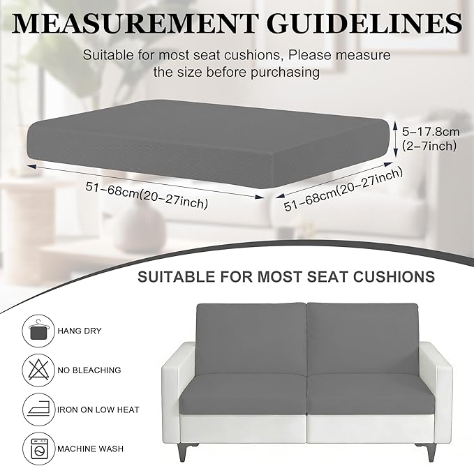 4Pcs Patio Stretch Cushion Covers,Outdoor Sofa Replacement Cover Slipcovers for Patio Furniture Cushion Covers, Washable Reusable Furniture Protector
