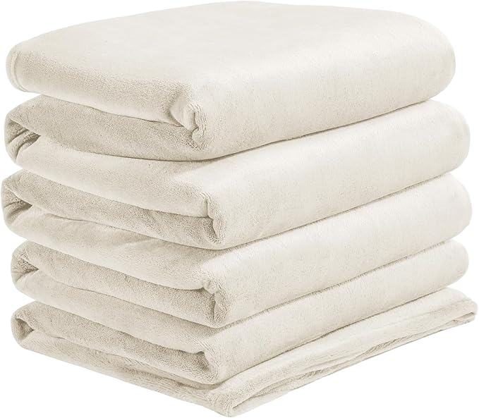 BEDELITE Fleece Blanket Extra Large Blankets for Bed, Luxury Plush Cozy Fuzzy Blanket 120x120 inches, Super Soft Warm Lightweight Throw Blanket All Seasons Suitable, Cream