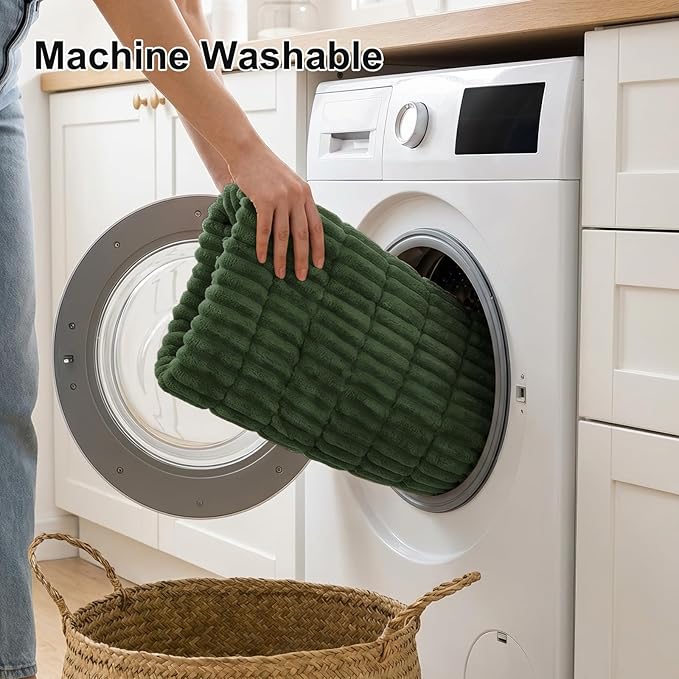 Smiry Couch Cover for Dogs Washable, Non Slip Fuzzy Pet Couch Covers for 3 Cushion Sofa Pet Friendly, Thick Soft Sofa Slipcovers Cushion Protector (Dark Green, 27.6" x 88")