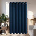 Joydeco Blackout Patio Sliding Door Curtains 108 Inches Long, Grommet Privacy Room Divider Curtains, Extra Wide Thermal Blackout Drapes for Bedroom Living Room (Navy Blue, 80Wx108L, 1 Panel)