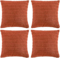 Fancy Homi 4 Packs Boho Burnt Orange Fall Decorative Throw Pillow Covers 20x20 Inch for Couch Bed Sofa, Rustic Modern Farmhouse Home Decor, Soft Plush Corduroy Square Cute Cushion Case 50x50 cm
