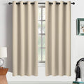 Yakamok Thermal Insulated Grommet Blackout Draperies/Drapes for Bedroom Window,Room Darkening Curtain Panels (2 Panels, W52 x L63 -Inch,Cream Beige)