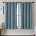 Simplebrand Ava Stone Blue Blackout Curtains for Bedroom 63 Inch Length 2 Panels Set, Solid Thermal Insulated Privacy Living Room Window Treatment Curtains Blackout Drapes, W50 x L63 Inch