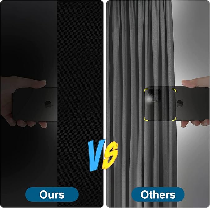 100% Blackout Curtains for Bedroom, Portable DIY Window Blinds, No Drill Window Shades & Blackout Blinds with Stickers & Tabs for Travel, Dorm Room, Media Room (79" x 57")