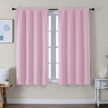 Simplebrand Ava Pink Short Blackout Curtains for Bedroom 54 Inches Long 2 Panels Set, Solid Thermal Insulated, Energy Saving Window Treatment Curtains Blackout Drapes, W40 x L54 Inch, Pink